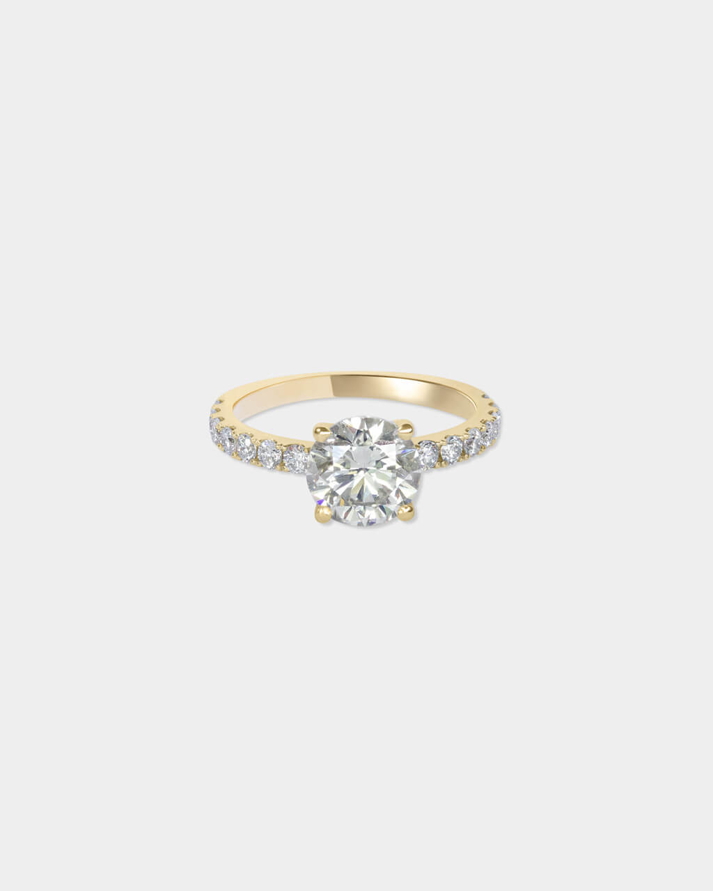 Verlobungsring in 18 Karat Gelbgold mit Diamanten