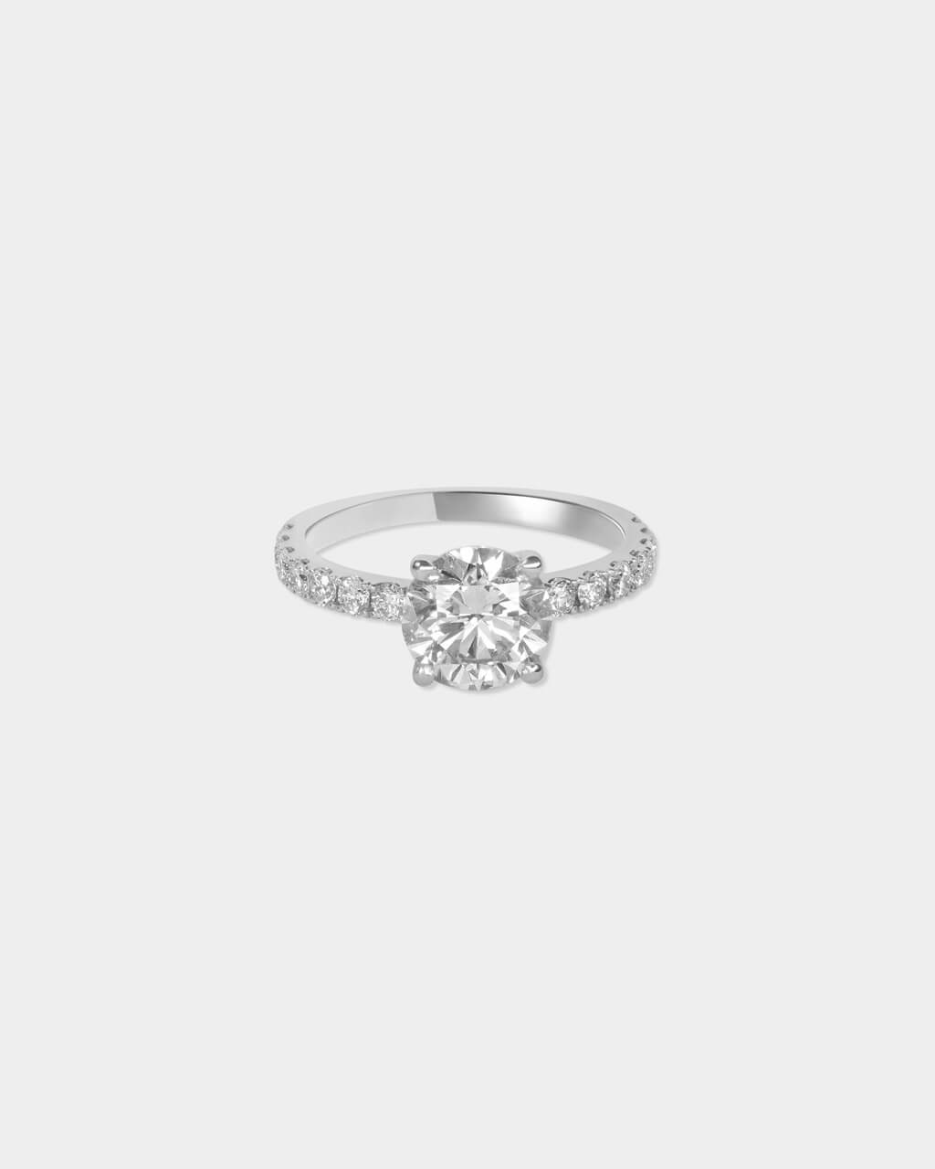 Verlobungsring in 18 Karat Weißgold mit Diamanten