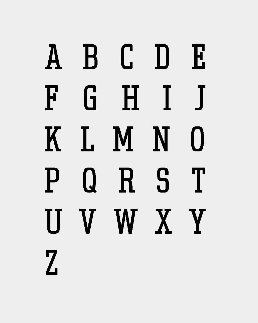 Schriftart für Gravur Kette 